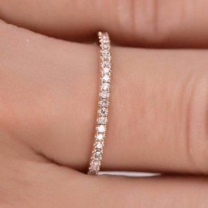 NEW 18K ROSE GOLD DIAMOND ETERNITY BAND RING